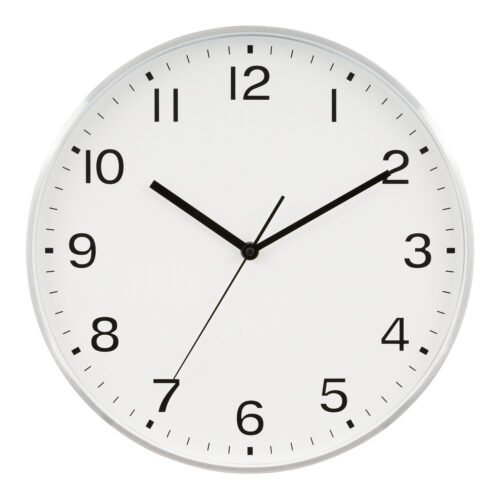 46021 Equity by La Crosse 13" Brushed Metal Analog Quartz Wall Clock - White