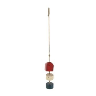 46 in. x 4 in. Nautical Rope Float in Distressed Blue, Red...