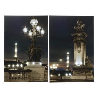 47.2 in. Black and White Eiffel Tower Design Wooden Wall Decor (Set...