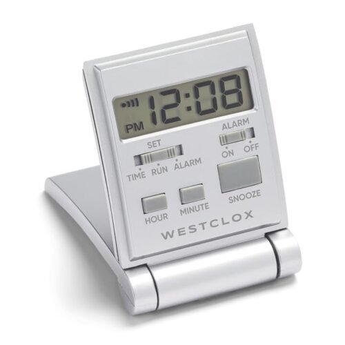 47508s Travelmate Lcd Travel Folding Alarm Clock 5" Silv