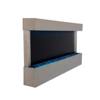 47 in. Indoor Wall-Mounted Mirror Waterfall Fountain with Pump, LED Lights and...