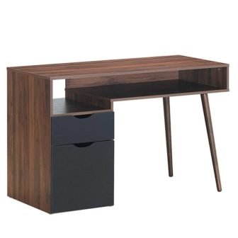 47 in. Rectangular Brown 1 Drawer Computer Desk with a Cabinet