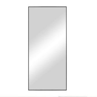 47 in. x 22 in. Small Modern Rectangle Framed Black Aluminum Alloy...