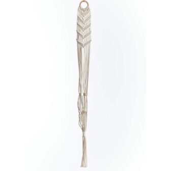 48 in. Ivory Woven Cotton Natural Macrame Plant Hammock