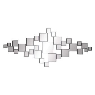 48 in. x 21 in. Square Frameless Silver Wall Mirror with Square...