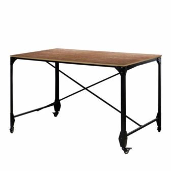 49 in. Rectangular Brown/Bronze Writing Desk