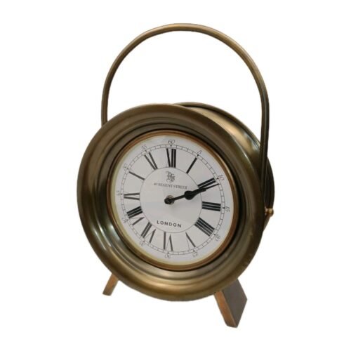 49 Regent Street London Brass Nautical Style Double Sided Hanging Clock Thermome