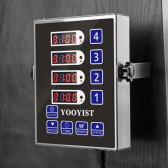 4 Channel Commercial Kitchen Timer, Stainless Steel Digital LED Chef Cooking Timer...