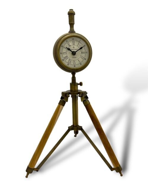 4" Clock on Tripod Stand - Vintage-Inspired Tabletop Accent