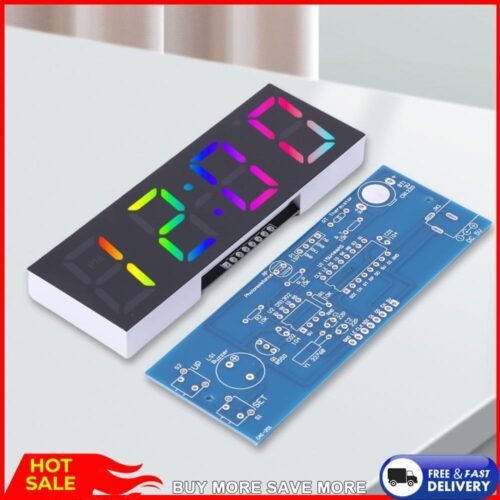 4 Digit DIY LED Digital Clock Kit Electronic Clock Kit for Soldering Project