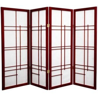 4 ft. Rosewood 4-Panel Room Divider