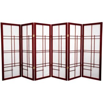 4 ft. Rosewood 6-Panel Room Divider