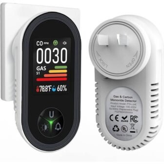 4 in 1 Carbon Monoxide Natural Gas Detector Plug-in w/ Temperature Humidity...