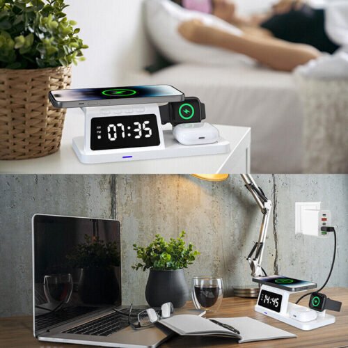 4in1 Fast Wireless Charger Station Dock for Apple Watch iPhone 15 14 13 Pro 12 X