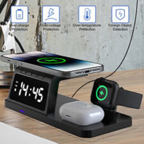 4in1 Fast Wireless Charger Station Dock For Apple Watch iPhone 15 14 13 Pro Max