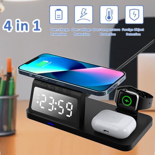 4in1 Fast Wireless Charger Station Dock For Apple Watch iPhone 15 14 13 Pro Max