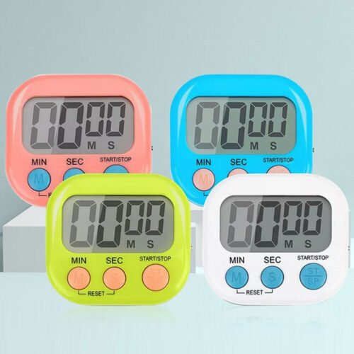 4 PCS Magnetic Digital Cooking Timers LCD with Stand for Cooking Shower Baking