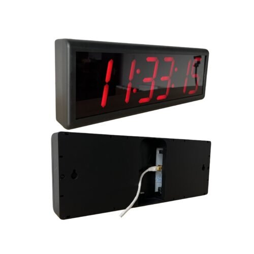 4" x 6 Digit IP PoE Clock for Office, Network Synchronized, Automatic DTS Reset