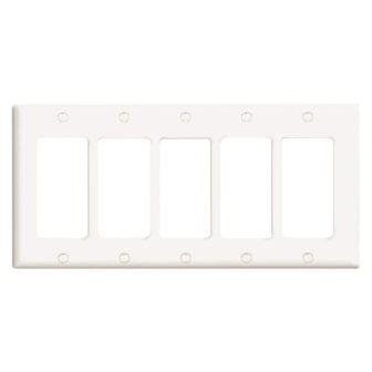5-Gang White Decora/Rocker Plastic Standard Wall Plate (1-Pack) 80423-00W