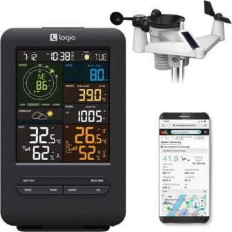 5-in-1 Weather Station, Wifi Weather Station With Rain Gauge, Solar Panel &...
