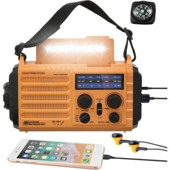 5000 Weather Portable Radio, Solar Hand Crank 5-Way Power Emergency Radio, AM/FM/Shortwave/NOAA...