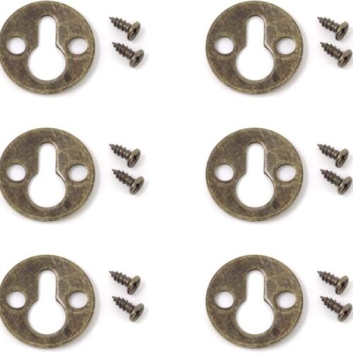 50PCS Metal Round Shaped Keyhole Shelf Bracket Hangers with Screws for Picture F
