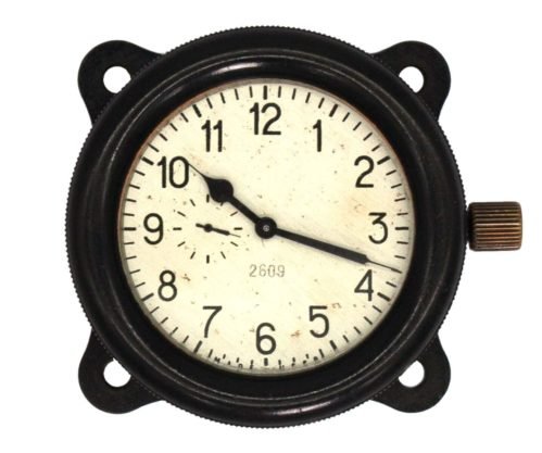 50's-made Soviet AirForce Cockpit Clock ACO (AChO) for I-16 fighters, ORIGINAL!