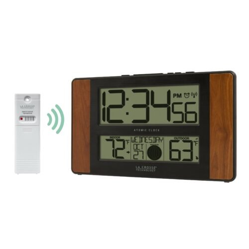 513-1417CH La Crosse Technology Atomic Digital Wall Clock with TX141-BV2 Sensor