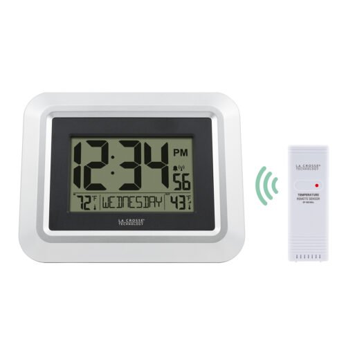 513-1918S La Crosse Technology Atomic Digital Wall Clock OUT Temperature TX191