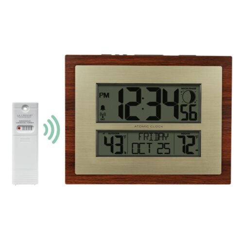 513-23137 La Crosse Technology Atomic Digital Wall Clock with Moon Phase TX141V3