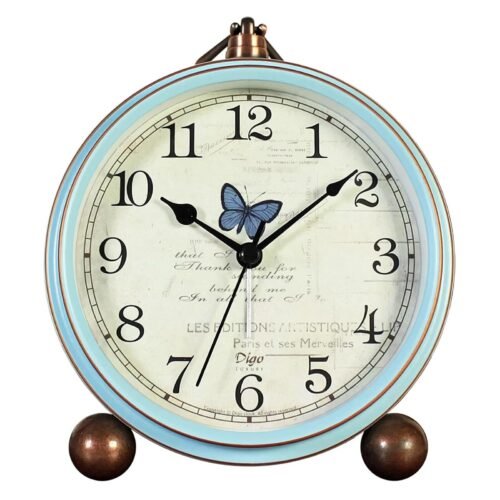5.2in Analog Clock Retro Silent Desk Clock Non-Ticking & Battery Operated wit...