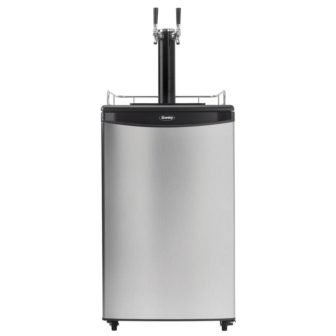 5.4 cu. ft. Dual-Tap Full Size Beer kegerator Dispenser in Stainless Steel