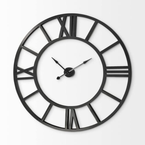 54 Round Xl Industrial Style Wall Clock With Open Face Desing
