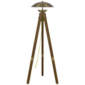 55 in. H Antique Brass 1 Light Dimmable Tripod Floor Lamp for...