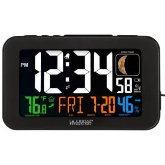 5.5 in. LED Color Alarm Clock with USB Charging Port