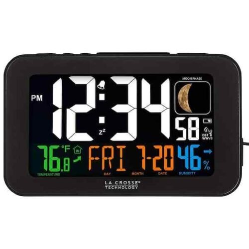 5.5in. Multi-Color Light Alarm Clock Brightness Control With USB Charging Port