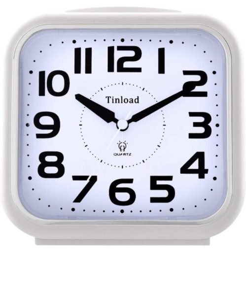 5.5" Silent Analog Alarm Clock Non Ticking, Gentle Wake, Beep Sounds, Increasing