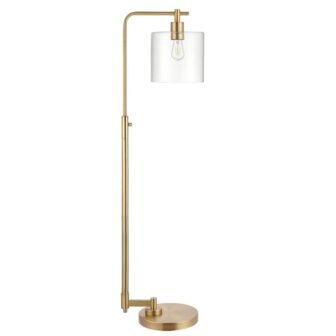 56 in. Modern Metal Floor Lamp, Industrial Standing Light with Clear Glass...