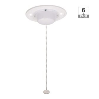 5 in. Closet Light with Pull Chain Utility Light Lampholder LED Flush...