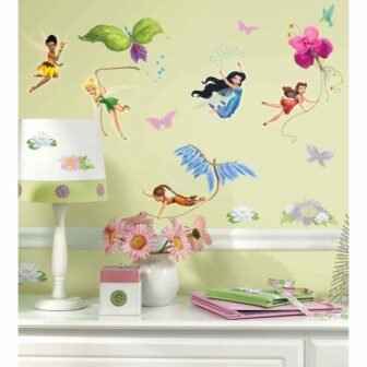 5 in. x 11.5 in. Disney Fairies 30-Piece Peel and Stick Wall...