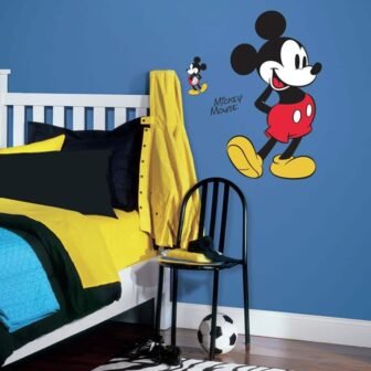 5 in. x 19 in. Mickey Mouse 10-Piece Peel and Stick Giant...