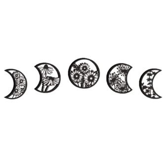 5 Pieces Unframed Moon Phase Wall Decor Boho Hanging Moon Phase 10.63...