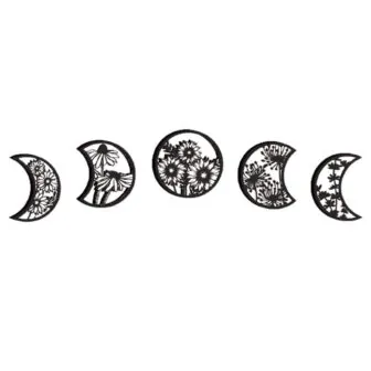 5 Pieces Unframed Moon Phase Wall Decor Boho Hanging Moon Phase 10.63...