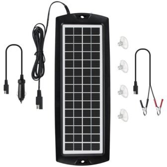 5W Solar Car Batt Trickle Charger & Maintainer Portable Waterproof 12V Charger...