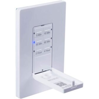 6-Setting Indoor Push Button Countdown Timer with Door, White