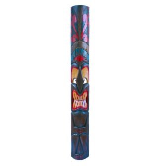 60 in. Tiki Mask Natural Full Body Hand-Made Outdoor Wooden Art