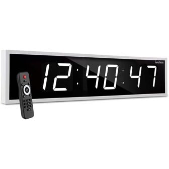 60 in. White Large Digital Wall Clock, LED Wall Clock with Stopwatch,...