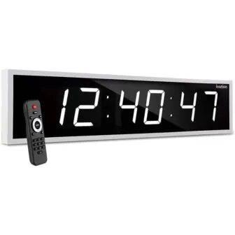 60 in. White Large Digital Wall Clock, LED Wall Clock with Stopwatch featured image