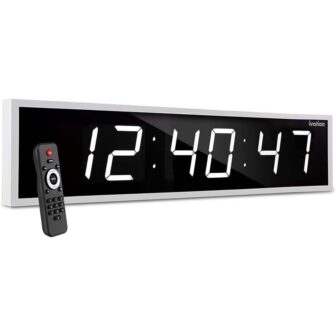 60 in. White Large Digital Wall Clock, LED Wall Clock with Stopwatch