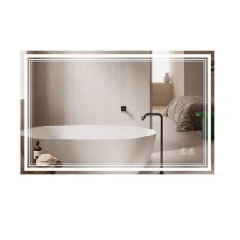 60 in. W x 24 in. H Large Rectangular Frameless Anti-Fog Wall...